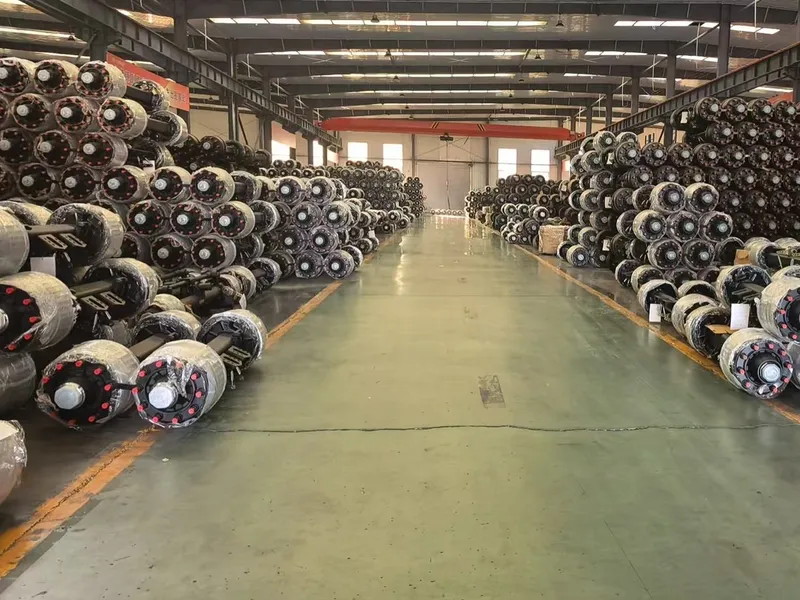 Sigma Trailer Parts warehouse with rows of trailer axles in stock
