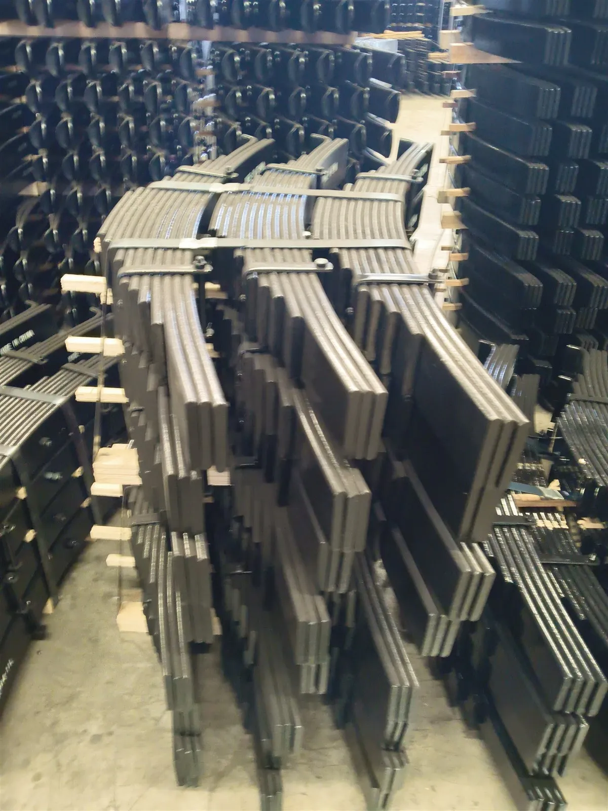 Leaf spring packs stacked in stock ready for dispatch
